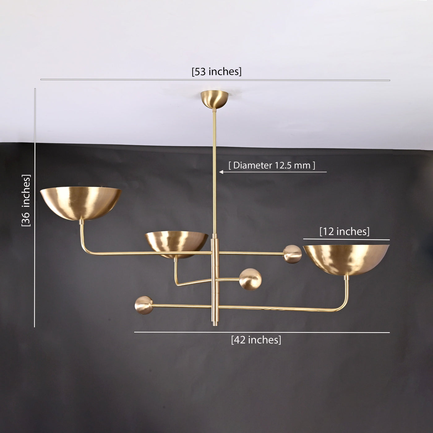 Tokyo Ortbital  -  Uplifting Mid-century Chandelier - 3 Lights - 32245