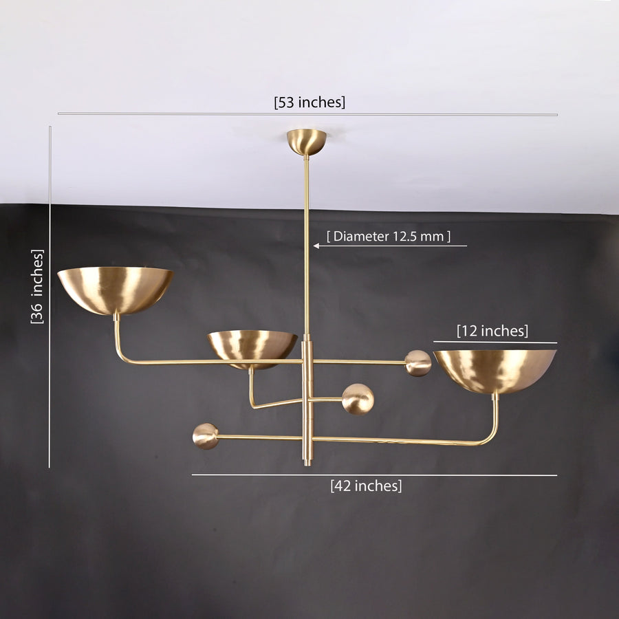Tokyo Ortbital  -  Uplifting Mid-century Chandelier - 3 Lights - 32245