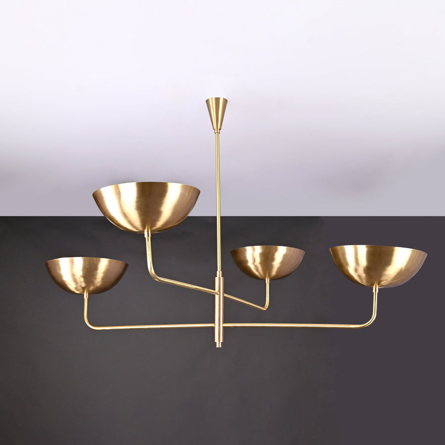 Oslo Ortbital  -  Uplifting Brass Chandelier - 4 Lights - 32247
