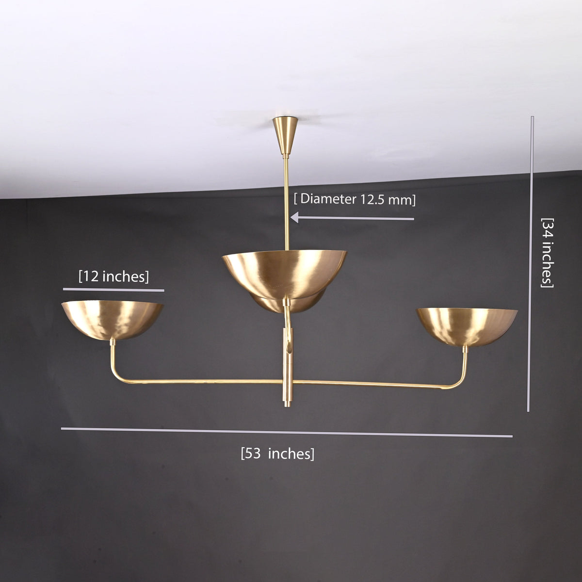 Oslo Ortbital  -  Uplifting Brass Chandelier - 4 Lights - 32247