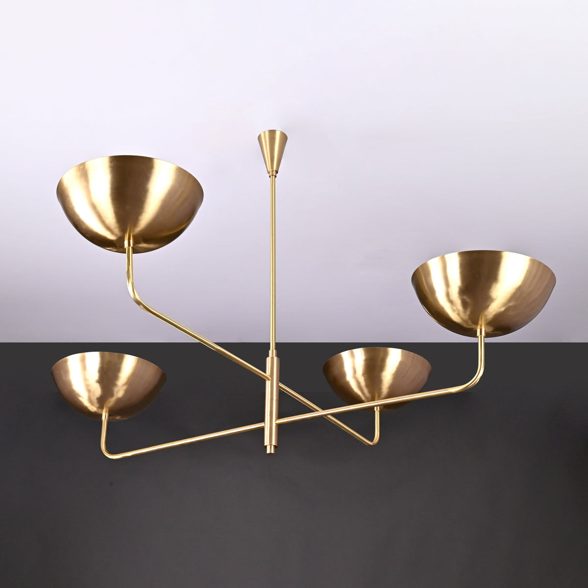Oslo Ortbital  -  Uplifting Brass Chandelier - 4 Lights - 32247