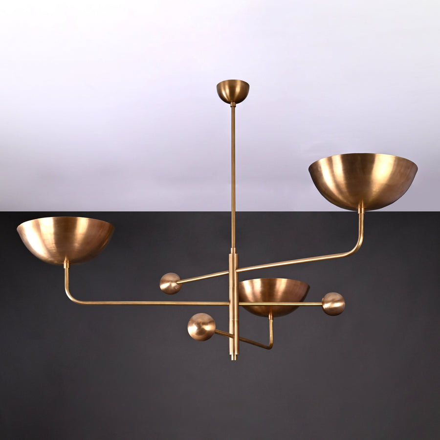Barcelona Ortbital  -  Uplifting Brass Chandelier - 3 Lights - 32248