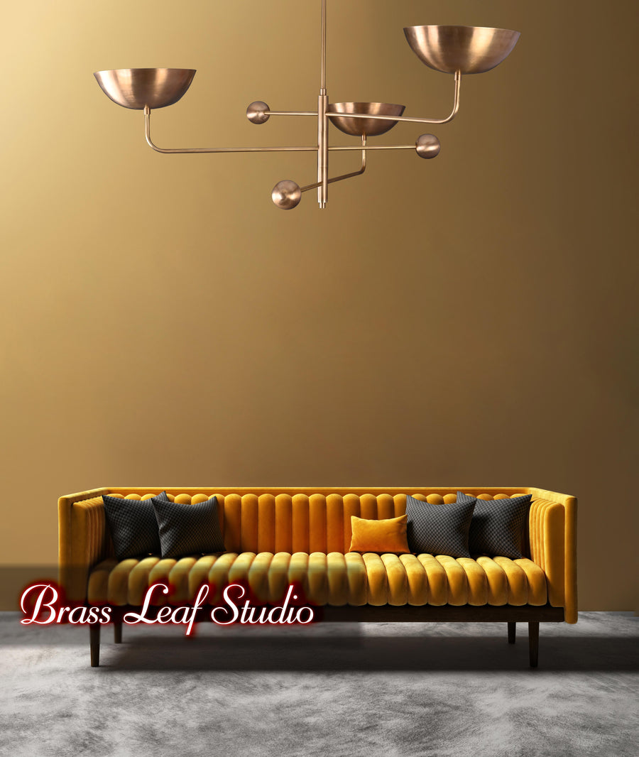 Barcelona Ortbital  -  Uplifting Brass Chandelier - 3 Lights - 32248