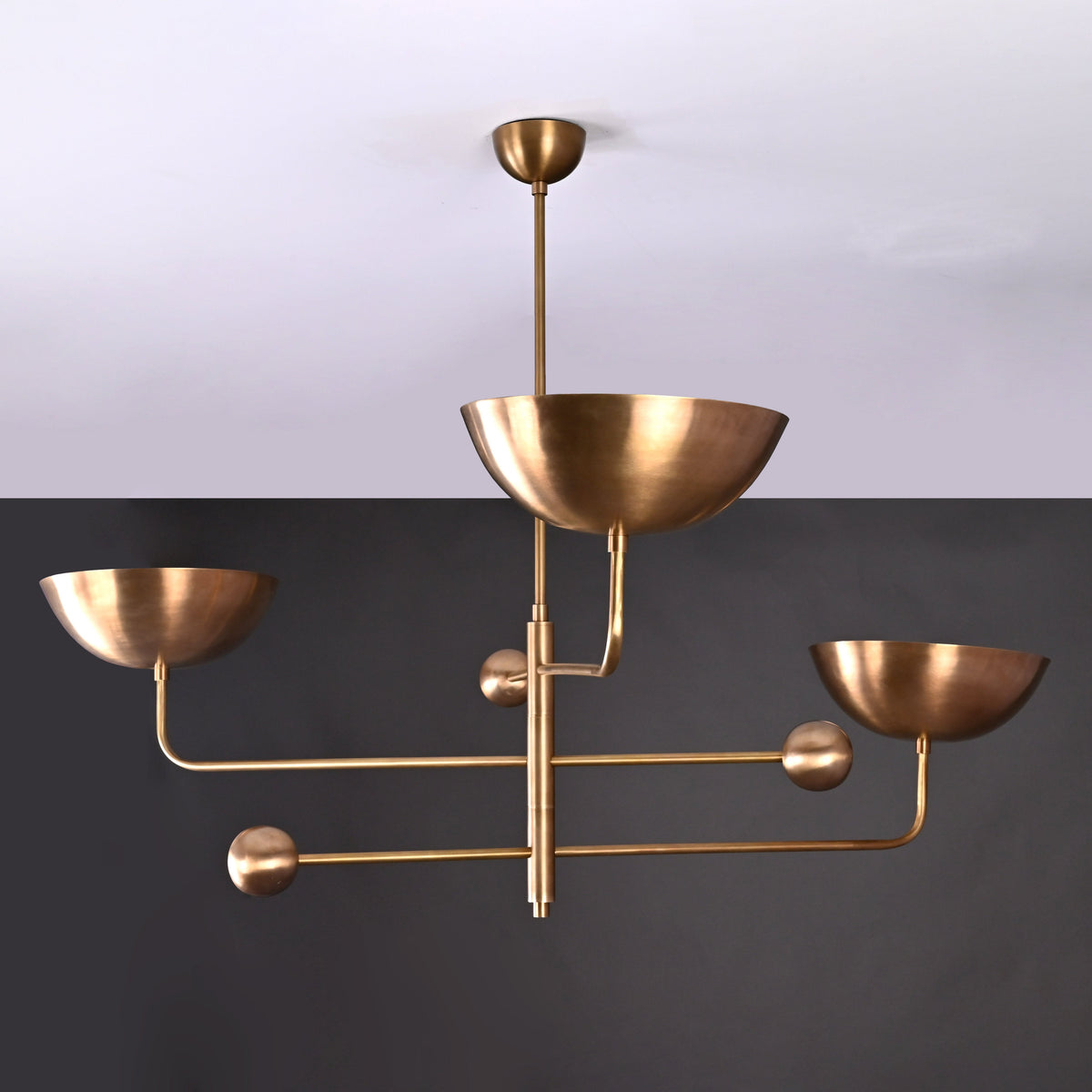 Barcelona Ortbital  -  Uplifting Brass Chandelier - 3 Lights - 32248