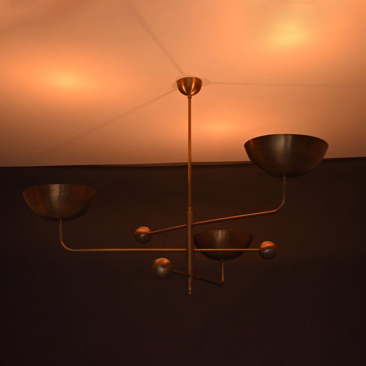 Barcelona Ortbital  -  Uplifting Brass Chandelier - 3 Lights - 32248