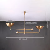 Prague Ortbital  -  Uplifting Mid-century Chandelier - 2 Lights - 32250