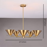 Lisbon Apex  -  Uplifting Chandelier - 5 Lights - 32256