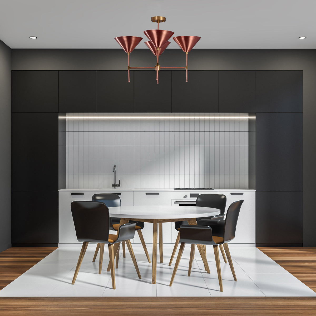 Tokyo Apex  -  Uplifting Mid-century Chandelier - 4 Lights - 32269