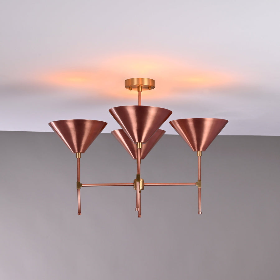 Tokyo Apex  -  Uplifting Mid-century Chandelier - 4 Lights - 32269