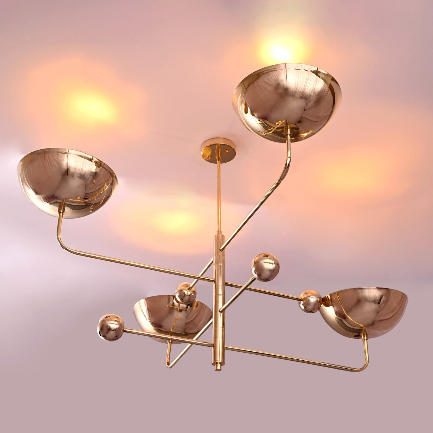 Cairo Ortbital  -  Uplifting Brass Chandelier - 4 Lights - 32278
