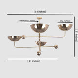 Cairo Ortbital  -  Uplifting Brass Chandelier - 4 Lights - 32278