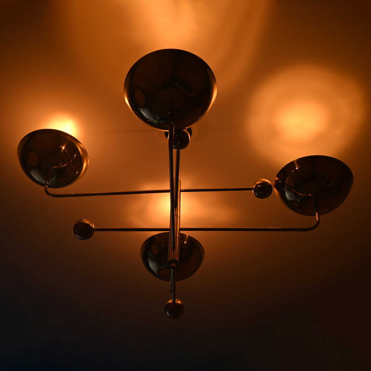 Cairo Ortbital  -  Uplifting Brass Chandelier - 4 Lights - 32278