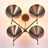 Barcelona Apex  -  Uplifting Brass Chandelier - 4 Lights - 32282