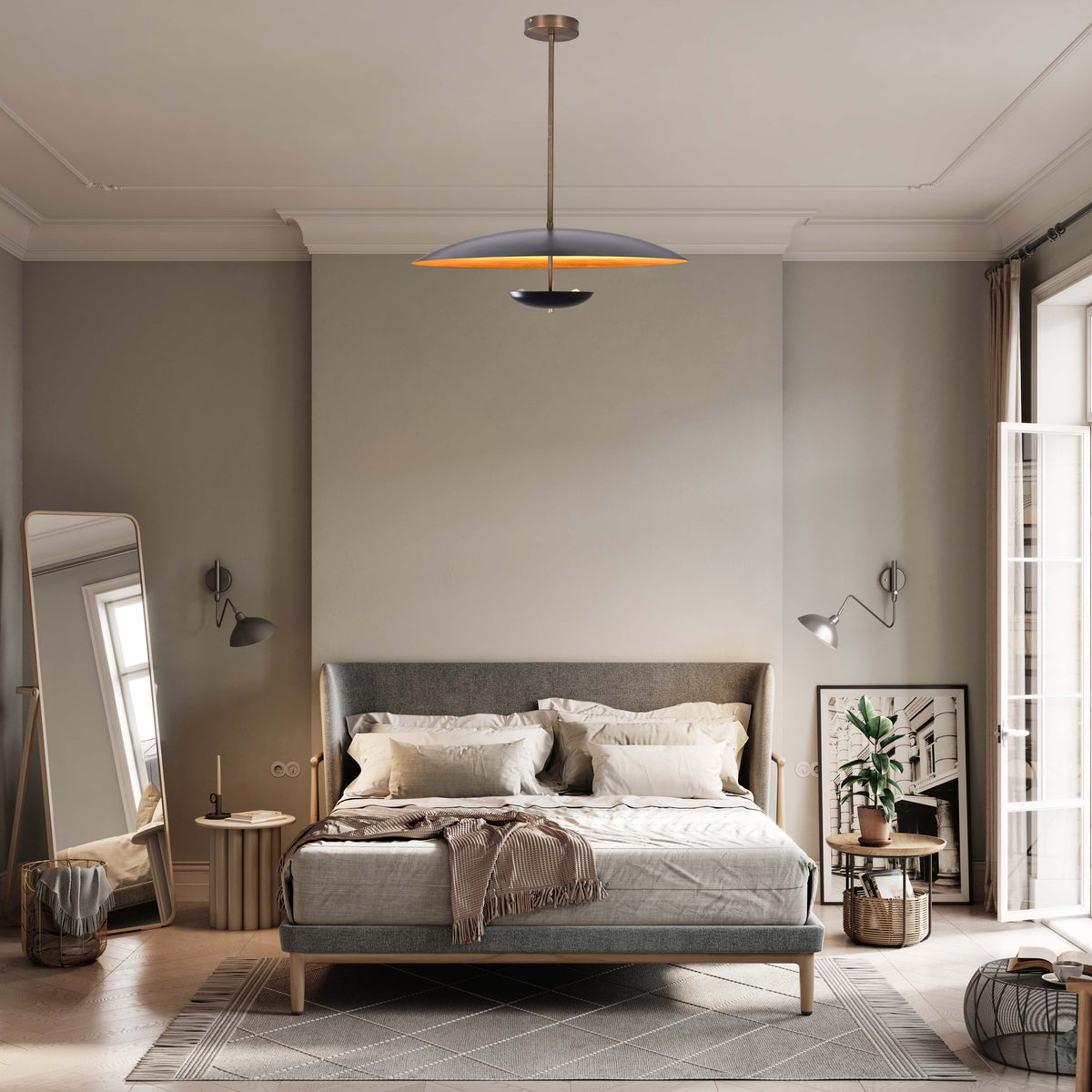 Havana Discus  -  Uplifting Ceiling Chandelier - 3 Lights - 32295