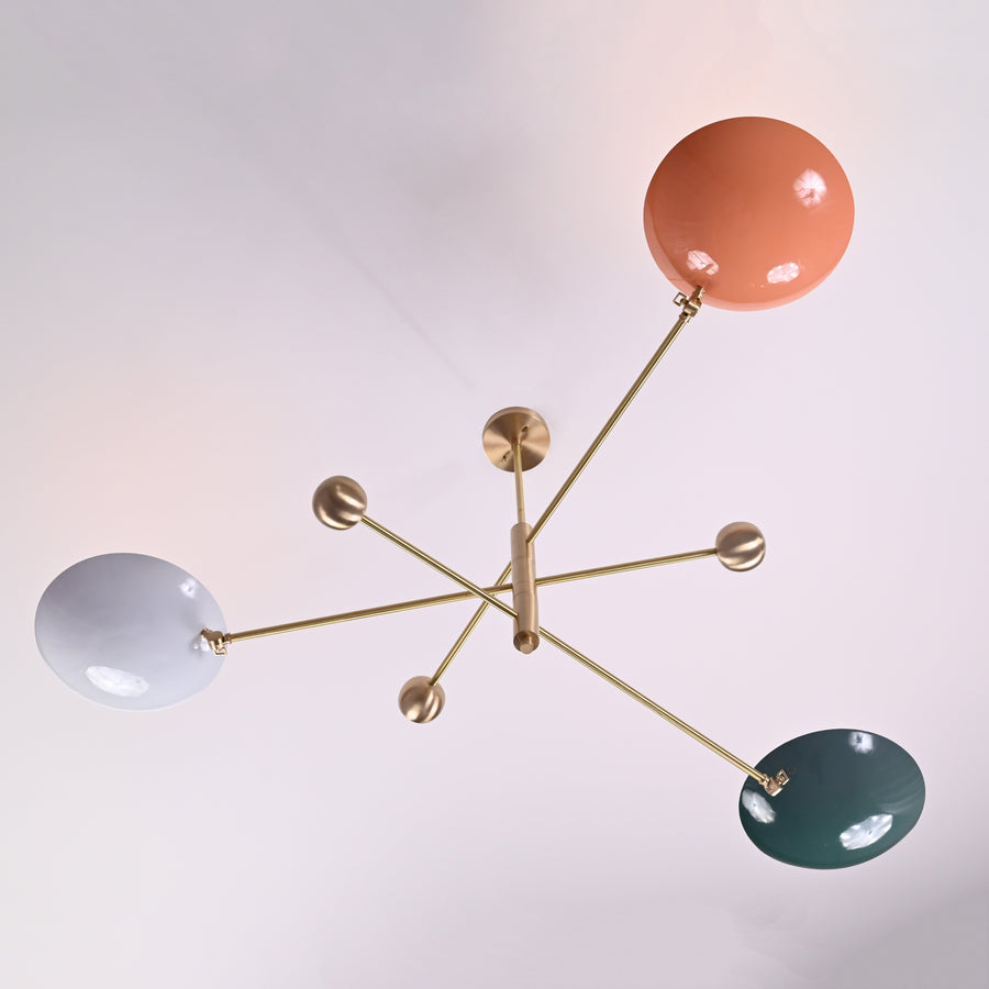 Berlin Orbital - Brass Chandelier - 3 Lights - 32300