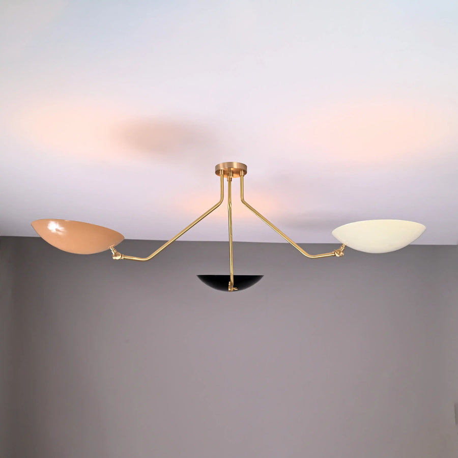 Rome Discus  - Flush Mount Uplifting Chandelier - 3 Lights - 32303