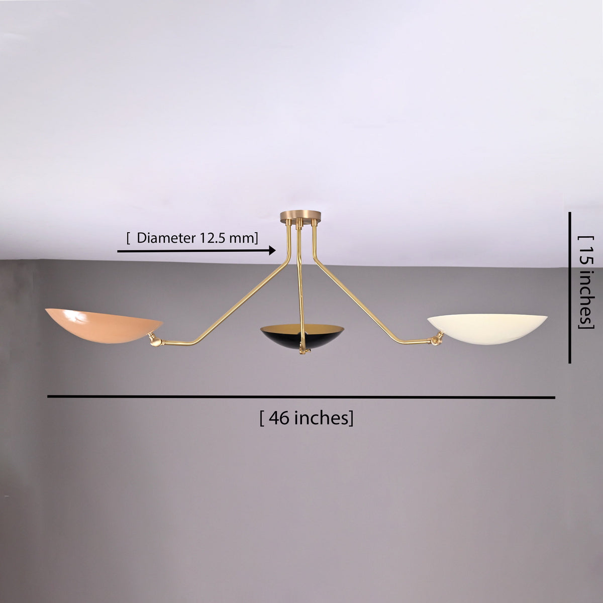 Rome Discus  - Flush Mount Uplifting Chandelier - 3 Lights - 32303