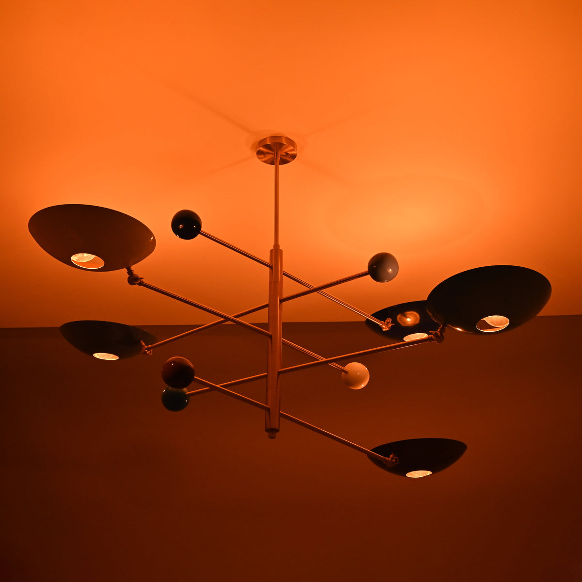 Athens Ortbital  -  Uplifting Mid-century Chandelier - 5 Lights - 32305