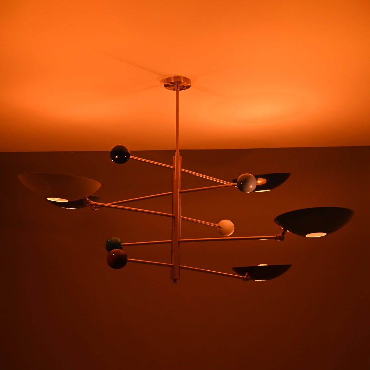 Athens Ortbital  -  Uplifting Mid-century Chandelier - 5 Lights - 32305