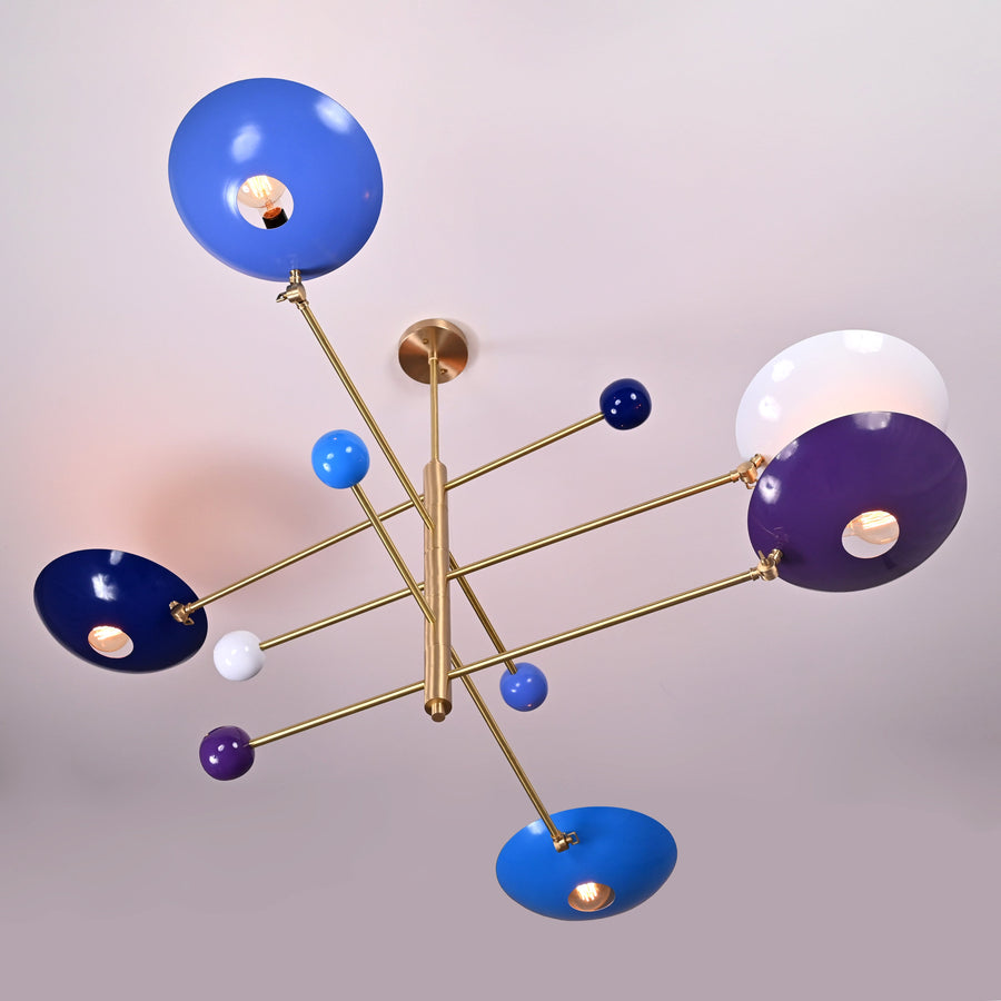Athens Ortbital  -  Uplifting Mid-century Chandelier - 5 Lights - 32305