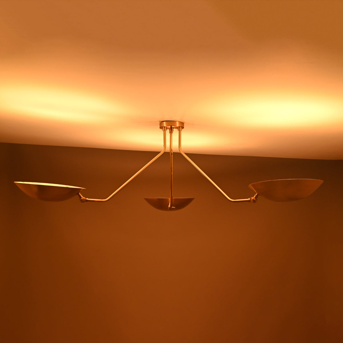 Stockholm Discus  - Flush Mount Uplifting Ceiling Chandelier - 3 Lights - 32306