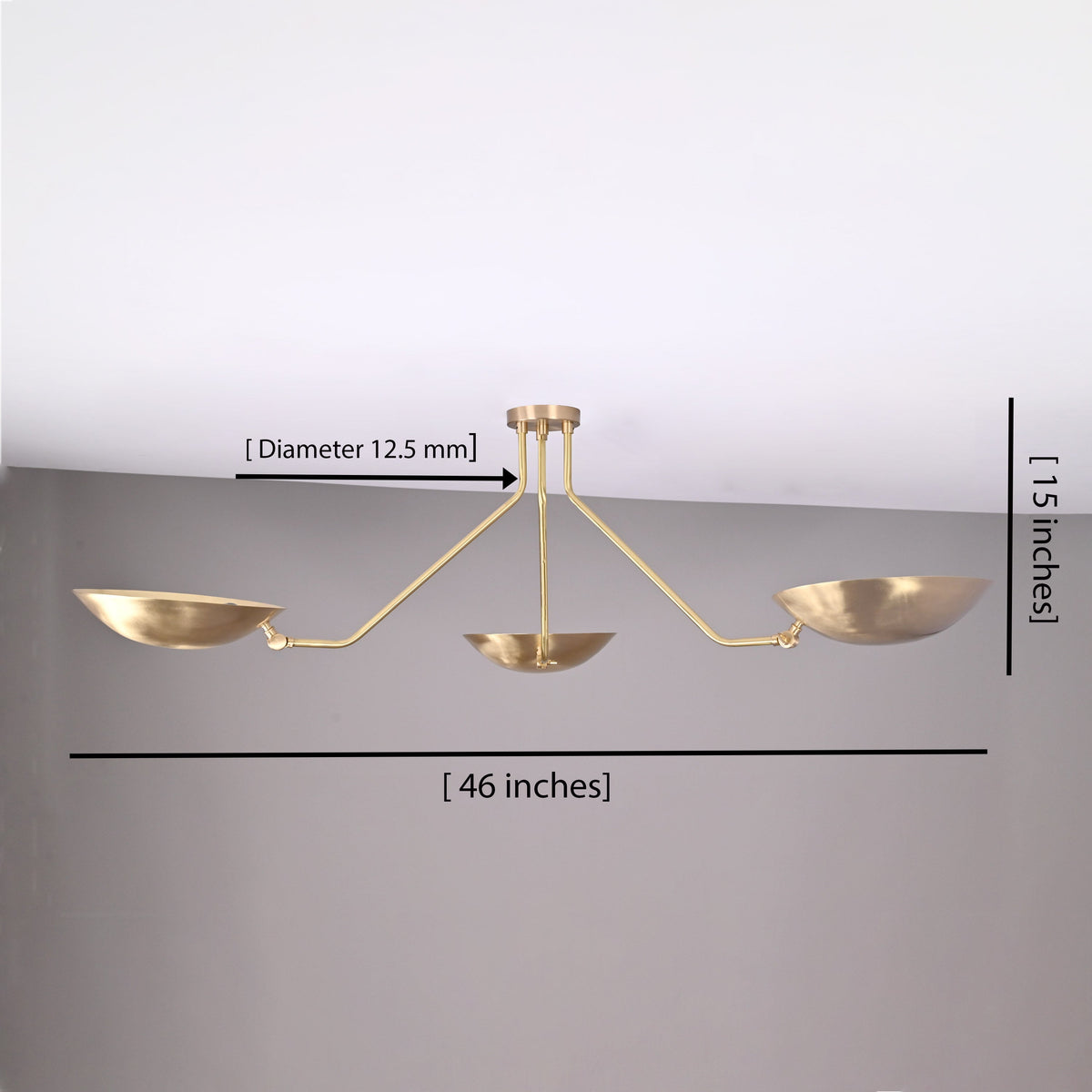 Stockholm Discus  - Flush Mount Uplifting Ceiling Chandelier - 3 Lights - 32306