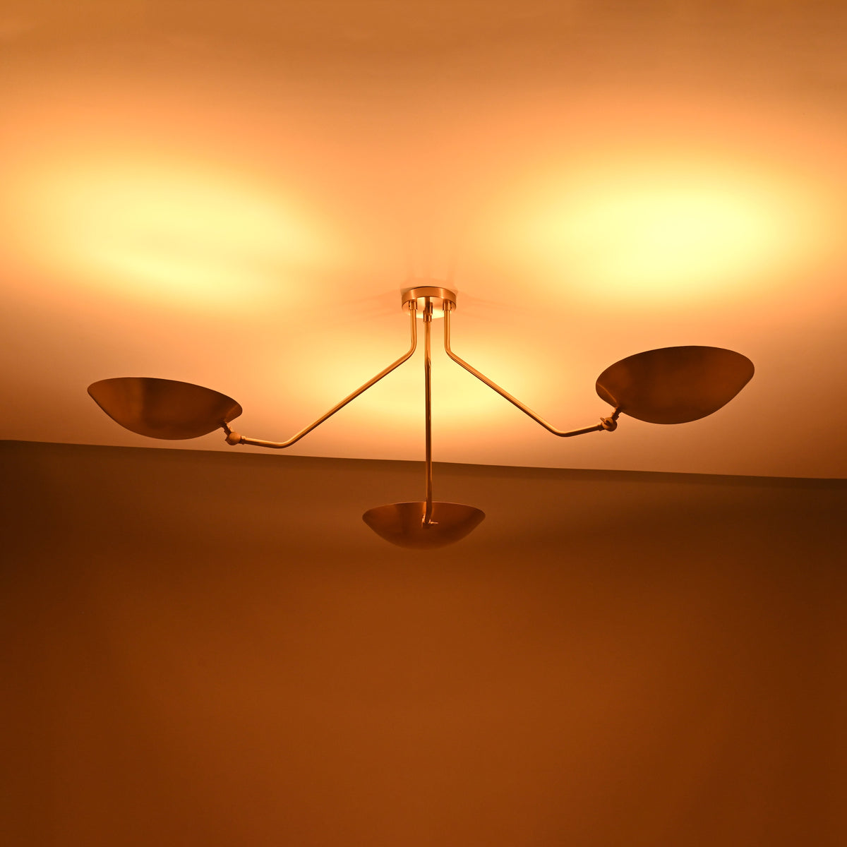 Stockholm Discus  - Flush Mount Uplifting Ceiling Chandelier - 3 Lights - 32306