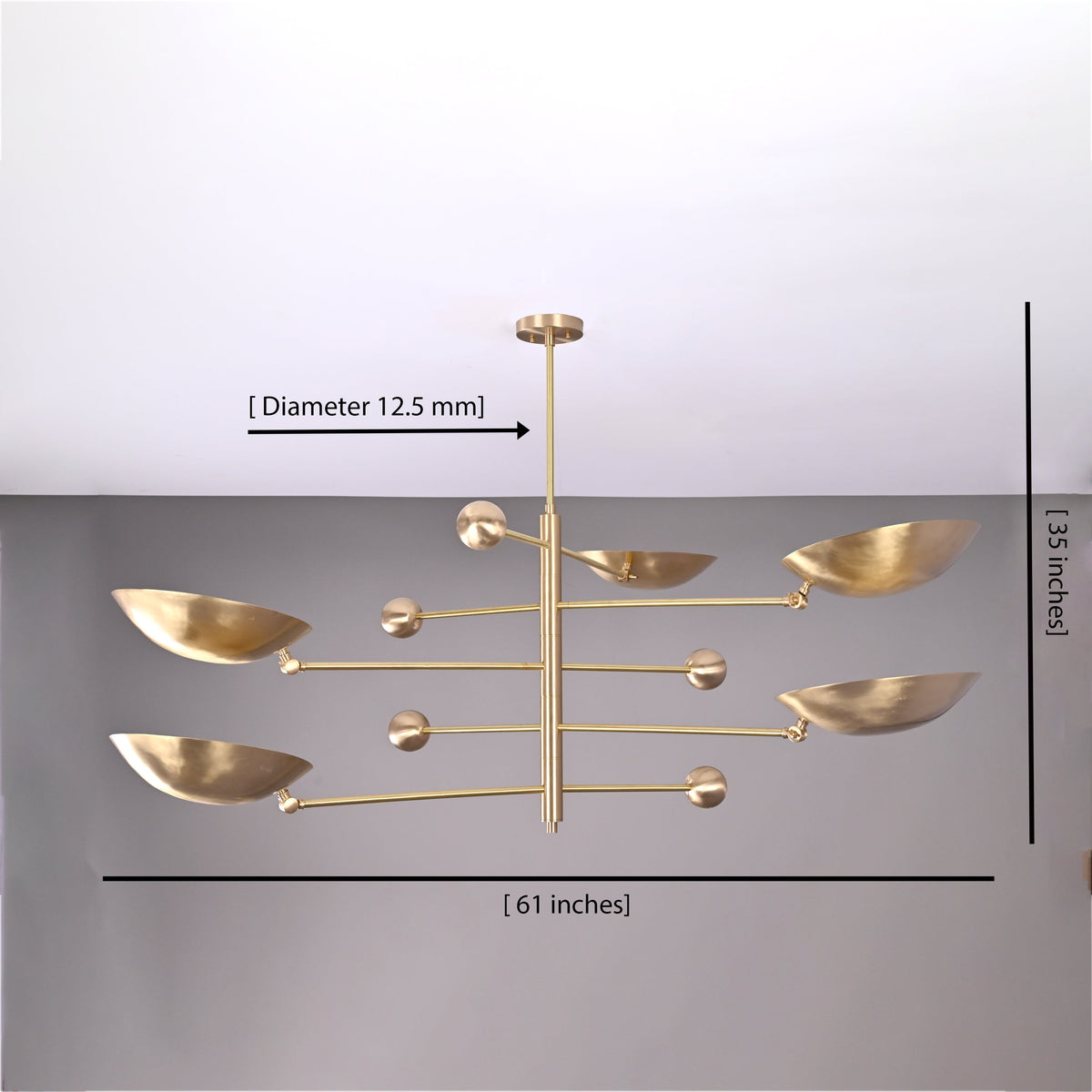 Zurich Ortbital  -  Uplifting Brass Chandelier - 5 Lights - 32312