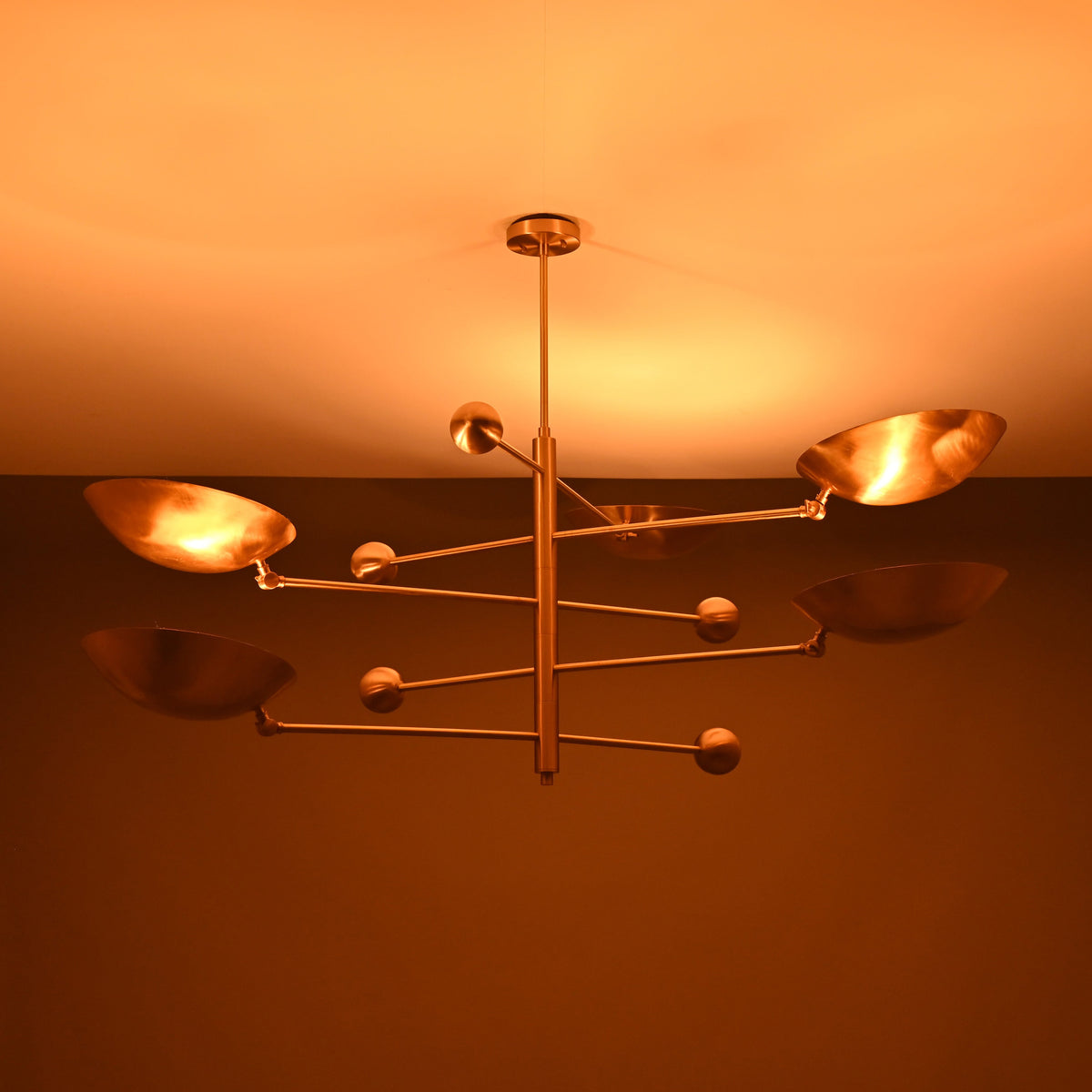 Zurich Ortbital  -  Uplifting Brass Chandelier - 5 Lights - 32312