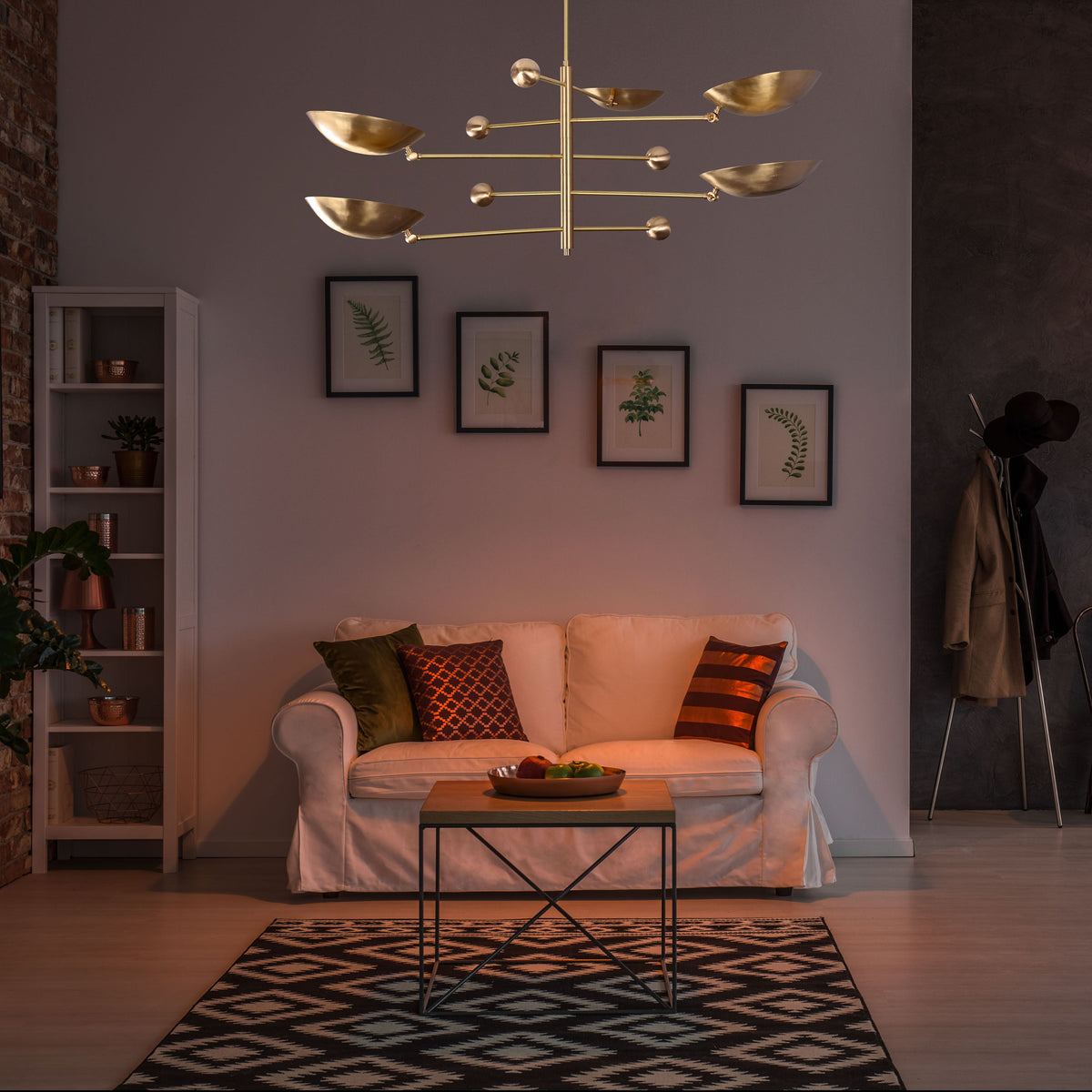 Zurich Ortbital  -  Uplifting Brass Chandelier - 5 Lights - 32312