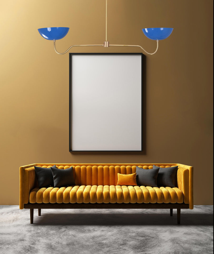 Tokyo Discus  -  Uplifting Mid-century Chandelier - 2 Lights - 32322