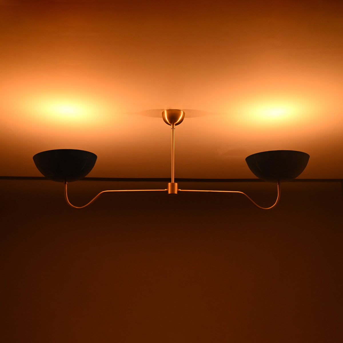 Tokyo Discus  -  Uplifting Mid-century Chandelier - 2 Lights - 32322