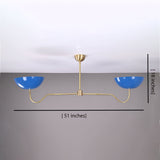 Tokyo Discus  -  Uplifting Mid-century Chandelier - 2 Lights - 32322