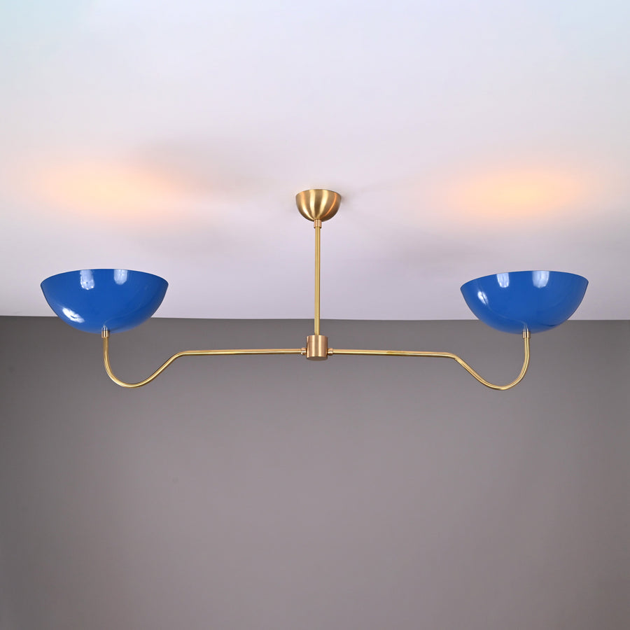 Tokyo Discus  -  Uplifting Mid-century Chandelier - 2 Lights - 32322