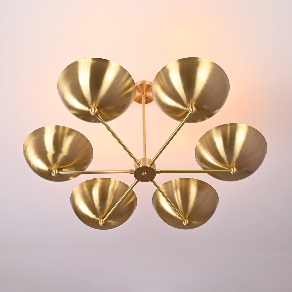 Milan Discus  -  Uplifting Mid-century Chandelier - 6 Lights - 32323