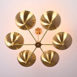 Milan Discus  -  Uplifting Mid-century Chandelier - 6 Lights - 32323