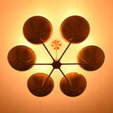 Milan Discus  -  Uplifting Mid-century Chandelier - 6 Lights - 32323