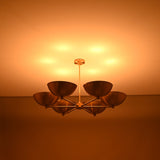 Milan Discus  -  Uplifting Mid-century Chandelier - 6 Lights - 32323