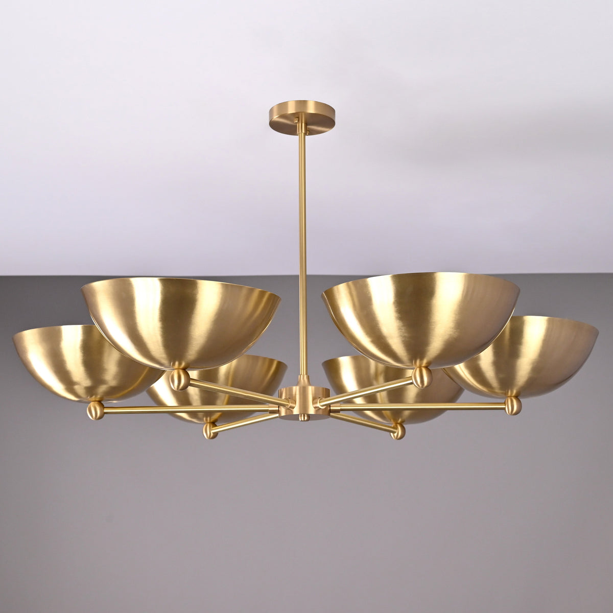 Milan Discus  -  Uplifting Mid-century Chandelier - 6 Lights - 32323