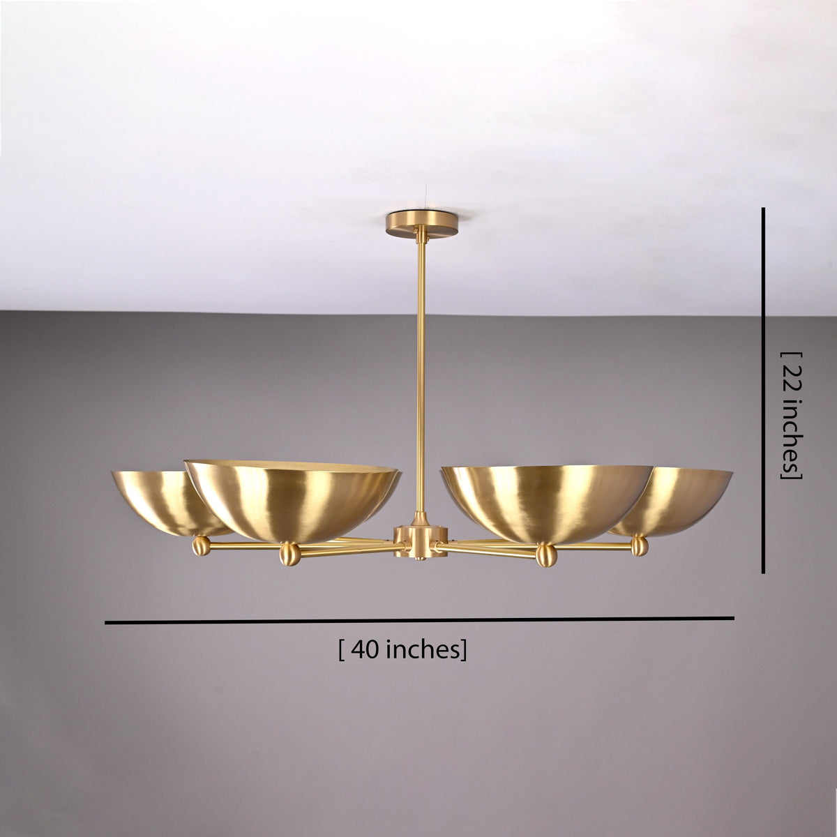 Milan Discus  -  Uplifting Mid-century Chandelier - 6 Lights - 32323