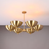 Milan Discus  -  Uplifting Mid-century Chandelier - 6 Lights - 32323