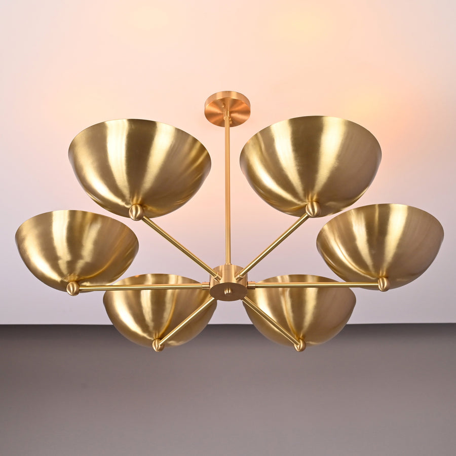 Milan Discus  -  Uplifting Mid-century Chandelier - 6 Lights - 32323