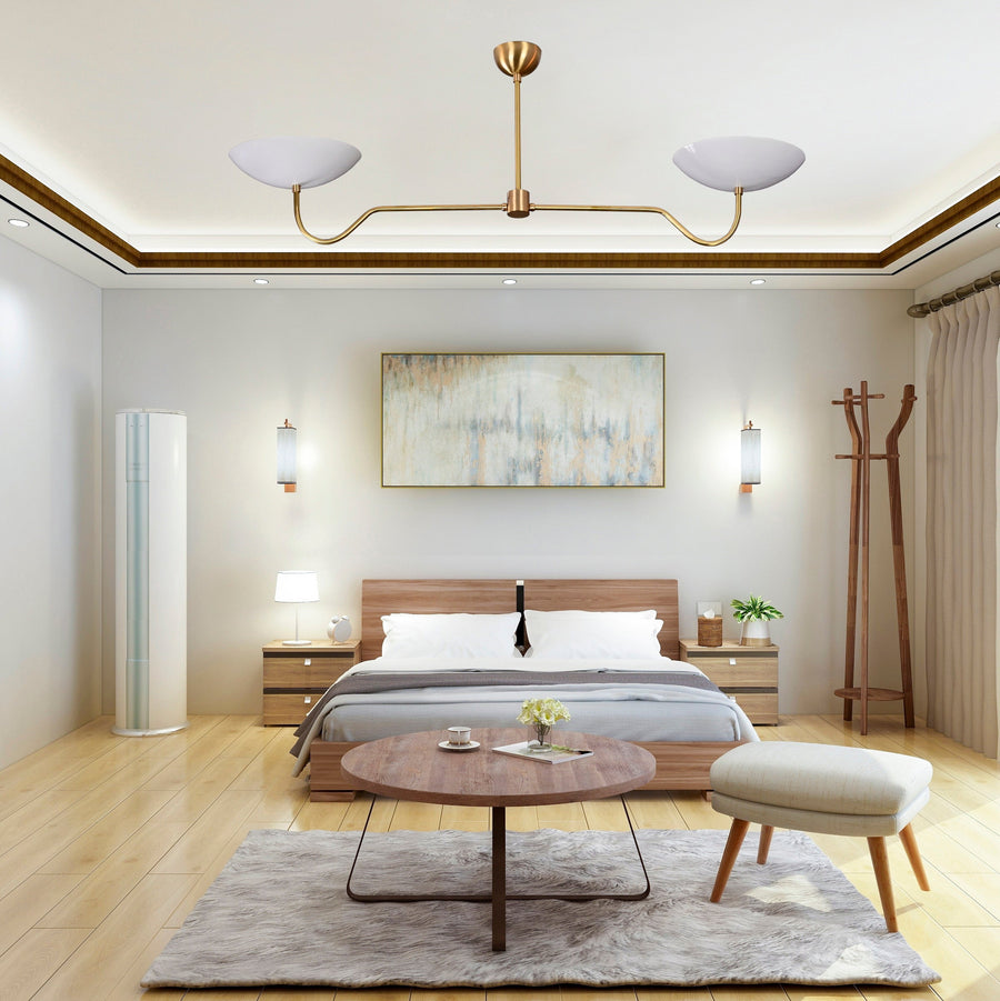 Milan Discus  -  Uplifting Chandelier - 2 Lights - 32325