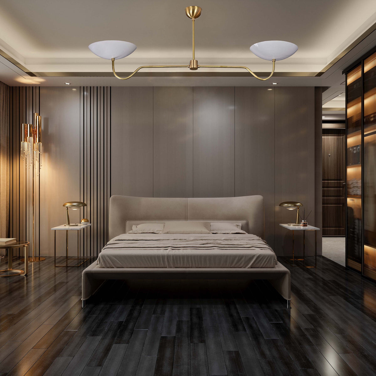 Milan Discus  -  Uplifting Chandelier - 2 Lights - 32325