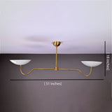 Milan Discus  -  Uplifting Chandelier - 2 Lights - 32325