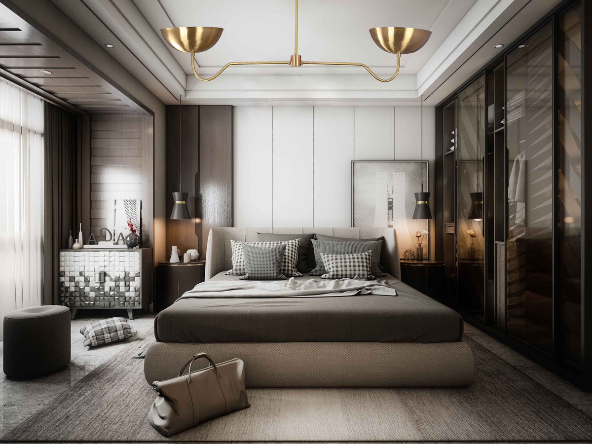 Barcelona Discus  -  Uplifting Brass Chandelier - 2 Lights - 32328