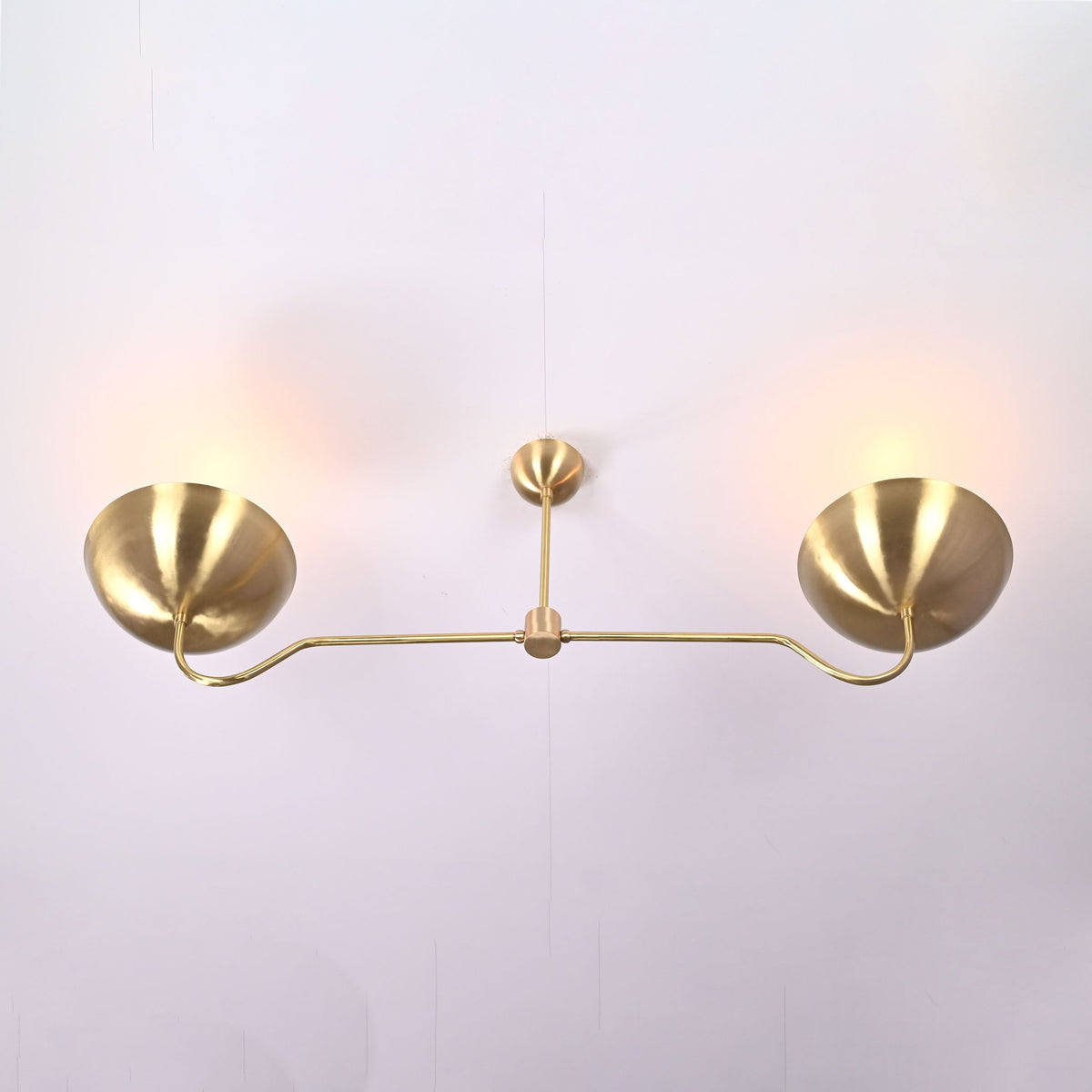 Barcelona Discus  -  Uplifting Brass Chandelier - 2 Lights - 32328