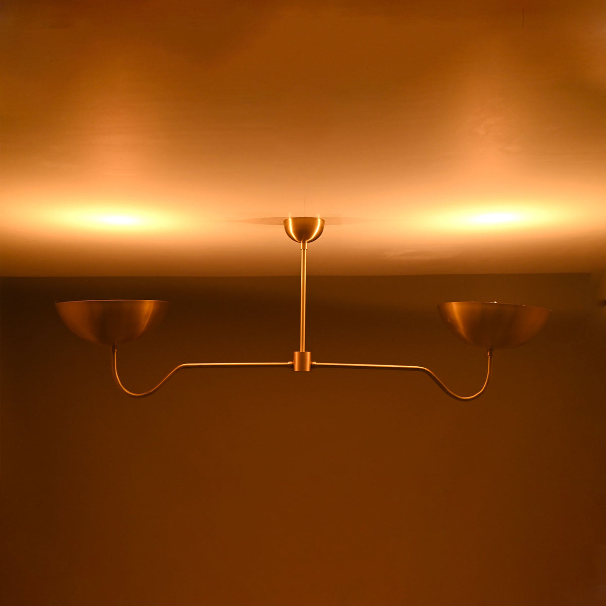 Barcelona Discus  -  Uplifting Brass Chandelier - 2 Lights - 32328
