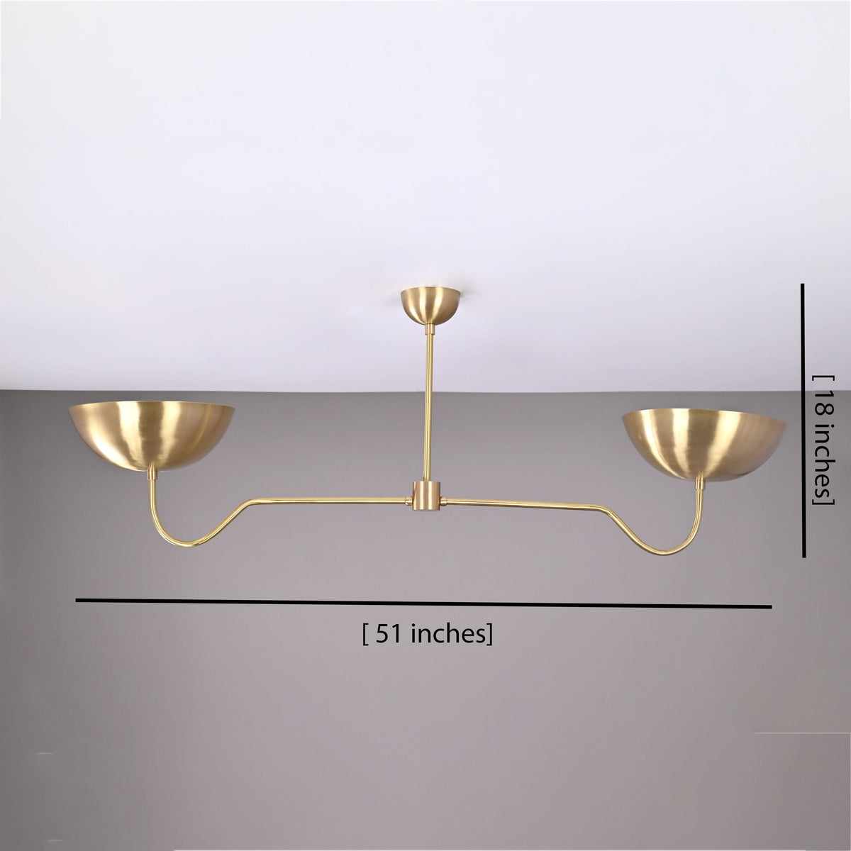 Barcelona Discus  -  Uplifting Brass Chandelier - 2 Lights - 32328