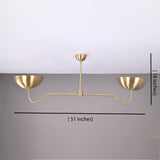 Barcelona Discus  -  Uplifting Brass Chandelier - 2 Lights - 32328